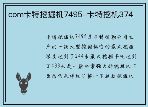 com卡特挖掘机7495-卡特挖机374