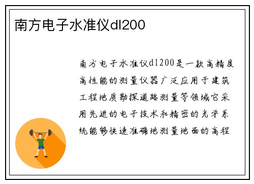 南方电子水准仪dl200